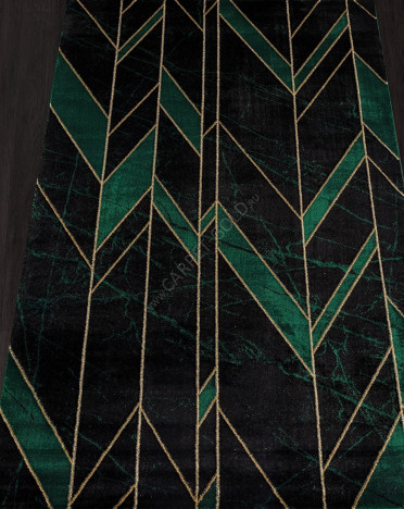 Черный ковер 04459Y - GREEN / GREEN OMEGA