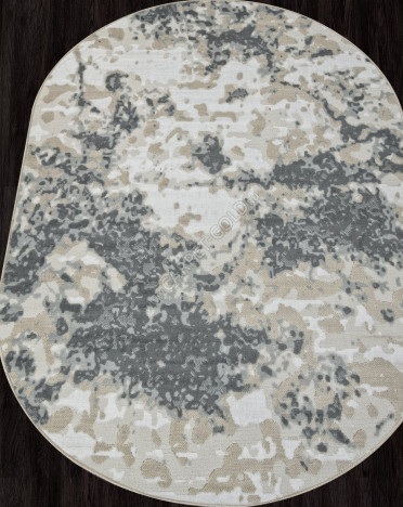 Ковер российский F269 CUBA (Полиэстер, бежевый, серый) овальный