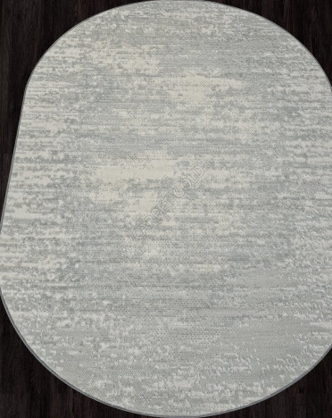 Ковер российский F270 CUBA (Полиэстер, серый) овальный