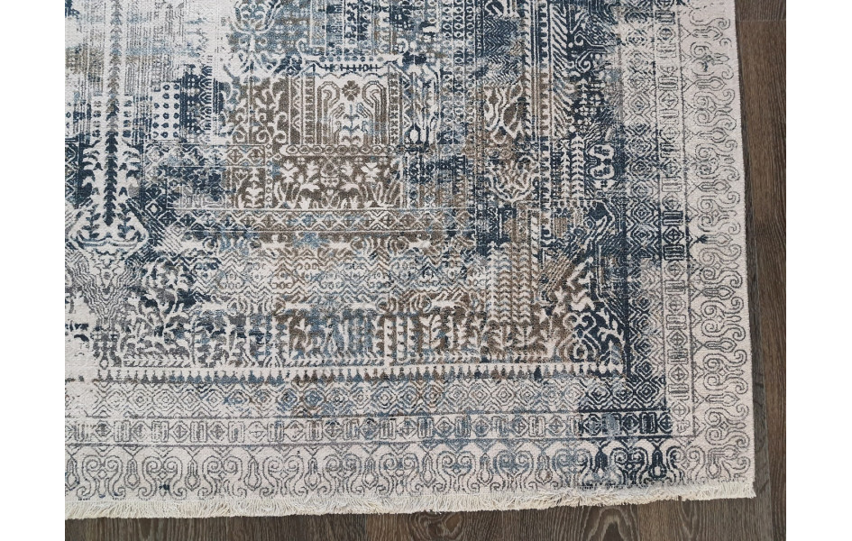 Безворсовый ковер лофт дизайн BANCO P1037 BEIGE-NAVY