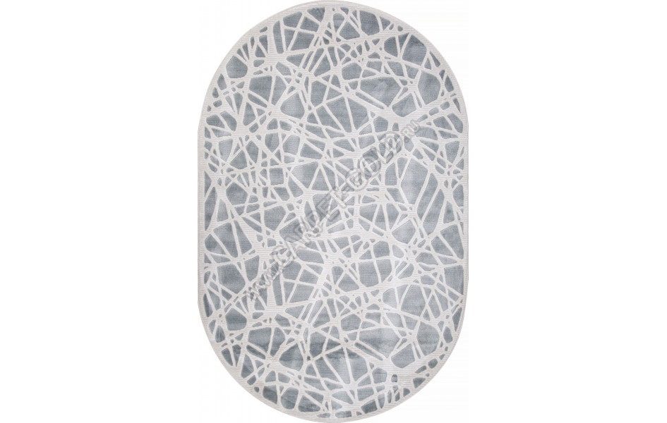 Российский ковер D967 - BLUE-CREAM - Овал - коллекция MIRANDA