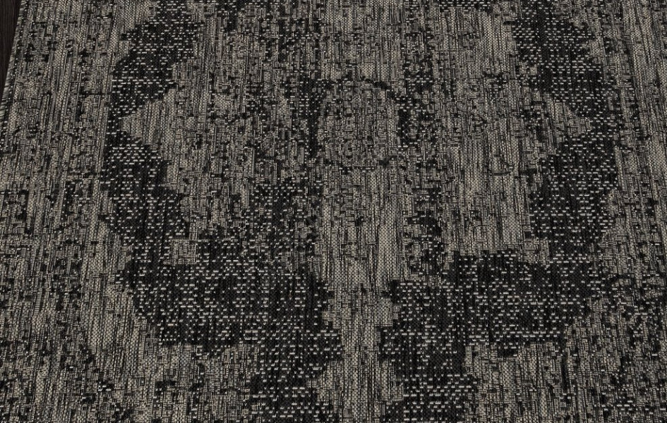 Ковер S129 - BLACK-GRAY - Овал - коллекция KAIR