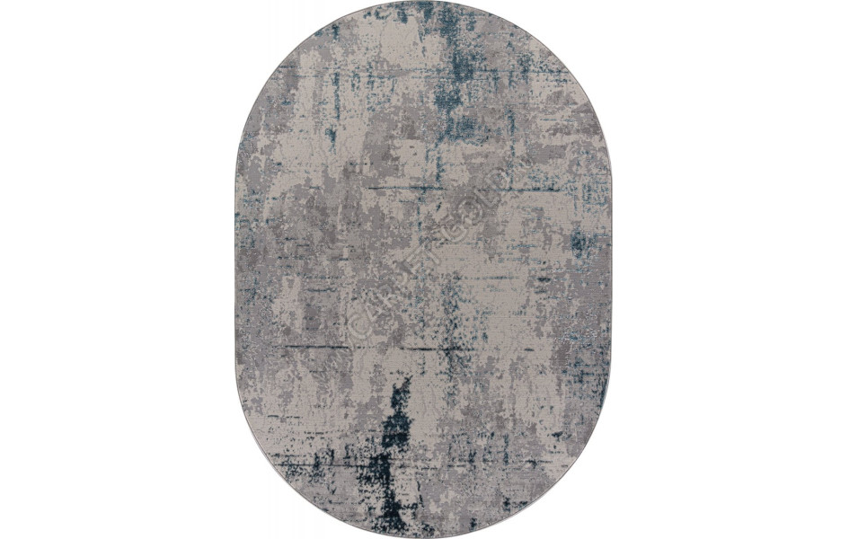 Ковер F169 - CREAM-D.BLUE - Овал - коллекция LIMAN