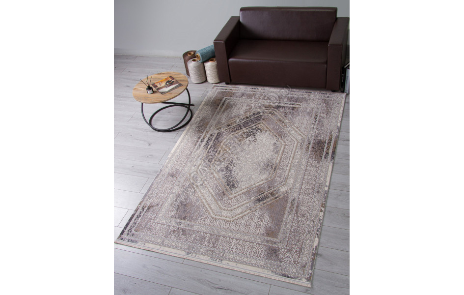 Ковер 00524 - GREY / CREAM - Прямоугольник - коллекция DUBAI